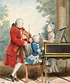 Image 19A young Wolfgang Amadeus Mozart, a representative composer of the Classical period, seated at a keyboard. (from Classical period (music))