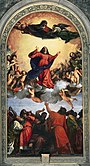 Tizians tolkning av jungfru Marie himmelsfärd, Sta. Maria Gloriosa die Fari i Venedig.