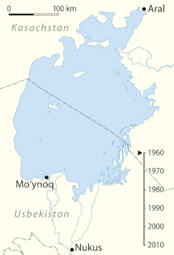 Арал теңізінің 1960 — 2010 жылдар аралығындағы көрінісі