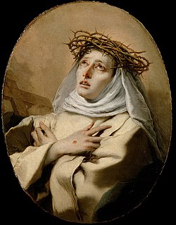 Pyhä Katariina Sienalainen Giovanni Battista Tiepolon maalaamana.