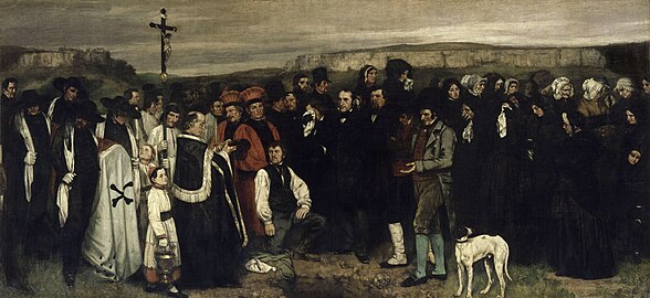 Gustave Courbet: Pogreb u Ornansu (1849. - 1850.), ulje na platnu, 315 cm × 660 cm