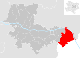 Poloha obce Klosterneuburg v okrese Tulln (klikacia mapa)