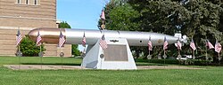 Memorial to World War II submarine USS Wahoo on front lawn of Saunders County Courthouse in Wahoo, May 2010