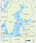 En un mapa del mar Báltico