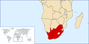 Kart over Republikken Sør-Afrika