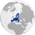EU 28 on a globe (historical map)