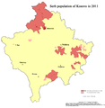 Faktičko prisustvo Srba u opštinama na Kosovu 2011. godine