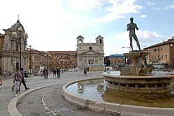 Piazza del Duomo with the L'Aquila Cathedral in the background