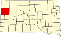 Karte von Butte County innerhalb von South Dakota