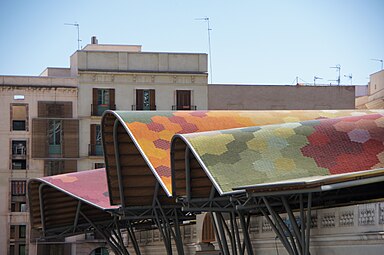 Roof of the Santa Caterina Market, Barcelona, Spain, by Benedetta Tagliabue and Enric Miralles, 2004[96]