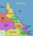 Image 11Commonly designated regions of Queensland, with Central Queensland divided into Mackay and Fitzroy subregions (from Queensland)