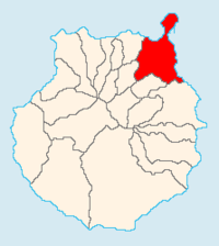 Localização de Las Palmas na ilha da Grã Canária