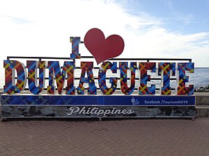 The old "I Love Dumaguete" Sign previously situated at Rizal Boulevard