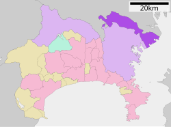 Location of Kawasaki in کاناگاوا پریفیکچر