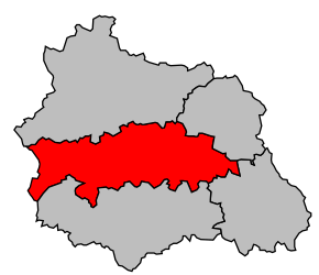 Arrondissement na mapě departementu Puy-de-Dôme