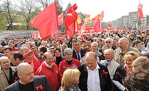 Manifestación del Primero de Mayo en Moscú, Rusia (año 2012).