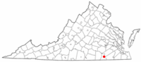 Locatie van Emporia in Virginia