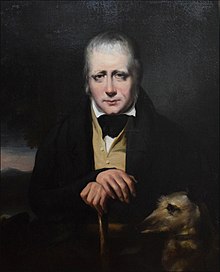 Portrait of Sir Walter Scott and his deerhound, "Bran" in 1830 by John Watson Gordon