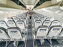 A row of economy class seats