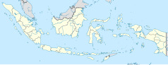 Mapa konturowa Indonezji, na dole po lewej znajduje się punkt z opisem „Bogor”