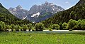 Julian Alps from Kranjska Gora, with Razor (left) and Prisojnik (right)