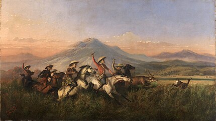 Six Horsemen Chasing Deer (1860)