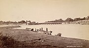 Fotografia (1860) das obras principais do Canal Ganges em Haridwar, tirada por Samuel Bourne