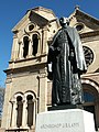 Image 39Bronze statue of Archbishop Lamy in front of St. Francis Cathedral (from History of New Mexico)