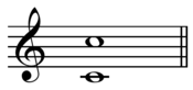 En oktav, är ett konsonant intervall Play (info)