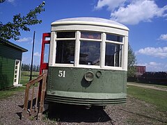 Saskatoon Municipal Railway streetcar No. 51 at Saskatchewan Railway Museum