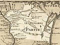 Image 28Wisconsin in 1718, Guillaume de L'Isle map, with the approximate state area highlighted (from Wisconsin)