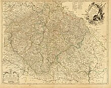 Detailed map of Bohemia, 1742