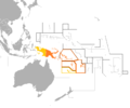 Image 8Outline of sovereign (dark orange) and dependent islands (bright orange) (from Melanesia)