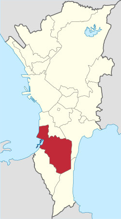Map of Metro Manila with Parañaque highlighted