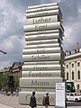 Image 1412-metre-high (40 ft) stack of books sculpture at the Berlin Walk of Ideas, commemorating the invention of modern book printing (from History of books)
