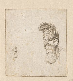 Bearded Old Man in a High Fur; Selfportrait