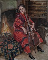 Kirsti Playing the Cello, 1917