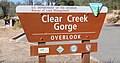 Clear Creek Gorge BLM sign