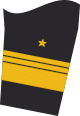 Dienstgradabzeichen eines Vizeadmirals (Truppendienst) auf dem Unterärmel der Jacke des Dienstanzuges für Marineuniformträger
