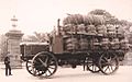 A 1910 Caldwell Vale truck loaded up with bales of wool. These models have a top speed of six miles per hour.