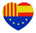 Corazón tribandera usado en Cataluña.