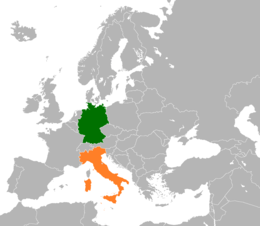 Mappa che indica l'ubicazione di Germania e Italia