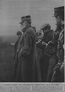 En janvier 1915 avec des journalistes lors des combats en Argonne contre l'armée du Kronprintz.