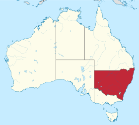 Localização de Nova Gales do Sul na Austrália