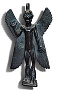 Estatuilla protectora en bronce del demonio Pazuzu, Museo del Louvre.