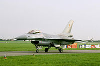 Um dos F-16 Fighting Falcons do Componente Aéreo da Bélgica.