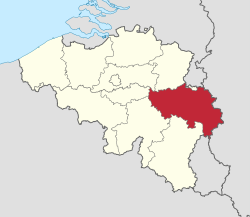 Provinssin sijainti Belgiassa