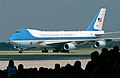 Image 2A Boeing 747 aircraft with livery designating it as Air Force One. The cyan forms, the US flag, presidential seal and the Caslon lettering, were all designed at different times, by different designers, for different purposes, and combined by designer Raymond Loewy in this one single aircraft exterior design. (from Graphic design)