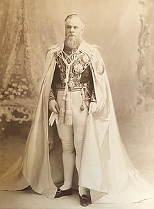Victor Bruce, 9th Earl of Elgin, Viceroy of India, in the robes of the Order of the Star of India (as Grand Master of the Order)