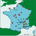 Les assemblages de combustible UO2 ou Mox fabriqués à Romans ou à Marcoule sont acheminés dans les centrales nucléaires françaises pour y être irradiés.